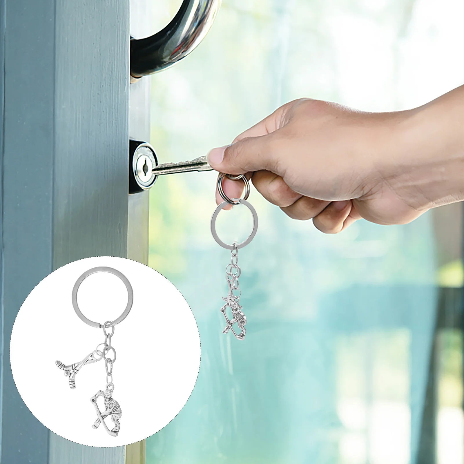 Player Key Chain Sports Key Ring Hanging Decor for Backpack Bag Purse Handbag keychains hockey player keychains