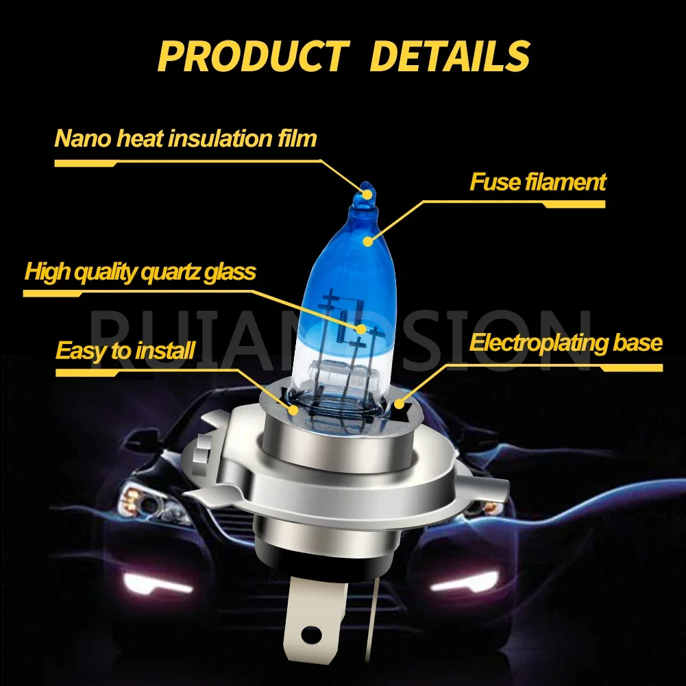 1Pcs 9003 H4 LED Car Headlights Bulbs 35W 12V 600Lm Super Bright High Low Beam Motorcycle Auto Headlight Fog Light 6000K White