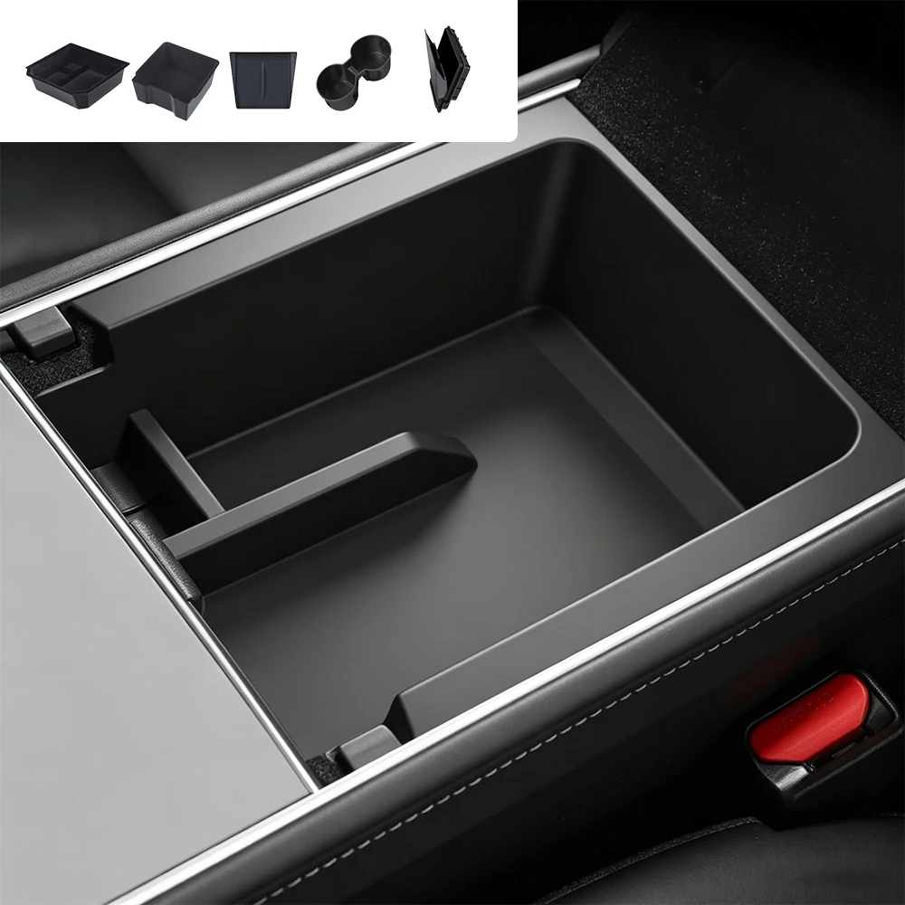 For Tesla Model 3 2021-2023 Model Y 2021-2024 Car Center Console Organizer Box Armrest Box Storage Bin Auto Interior Accessories