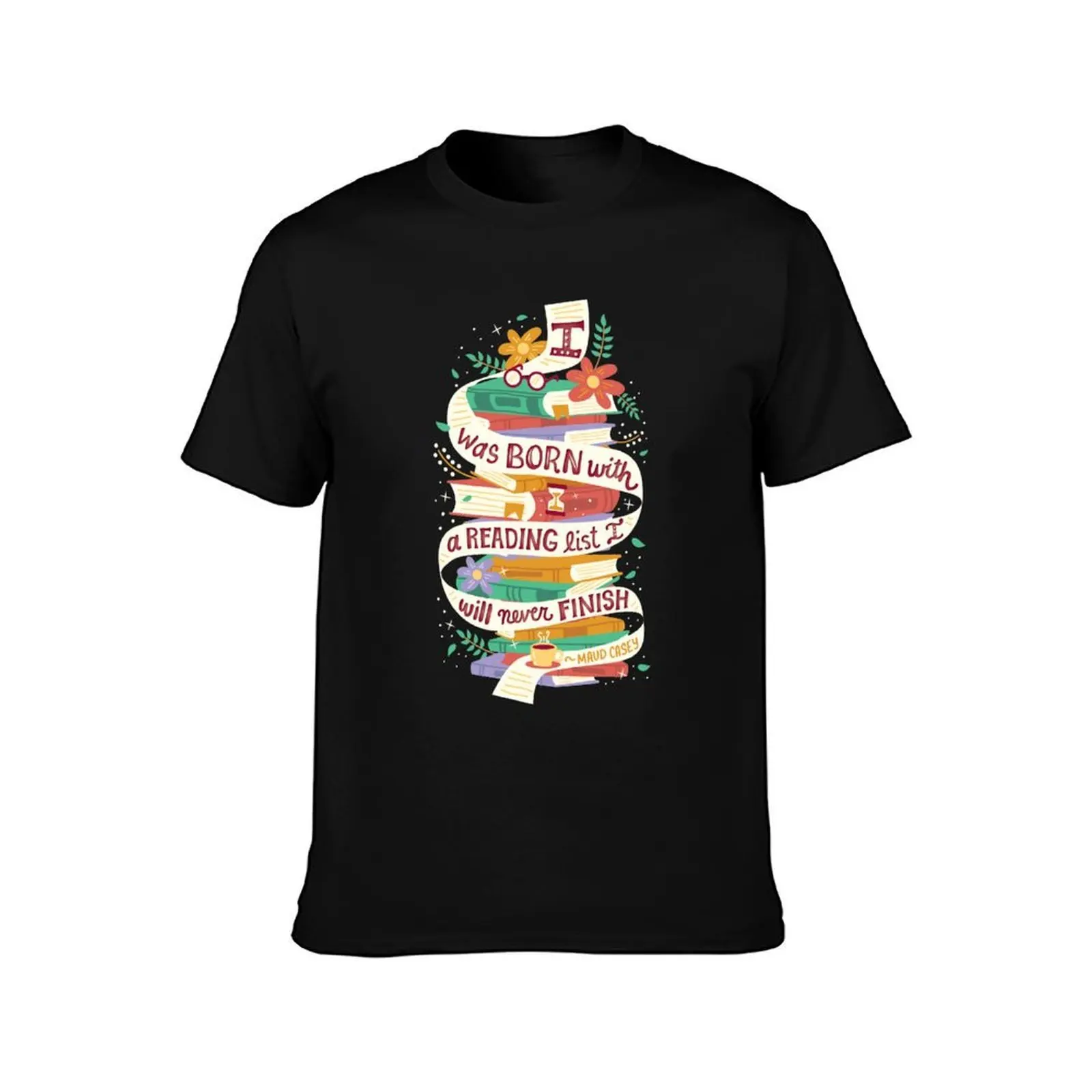 Reading list T-Shirt, Summer Casual Cotton Tee, Oversized Streetwear Tops, Vintage Graphic Print, Loose Fit Short Sleeve