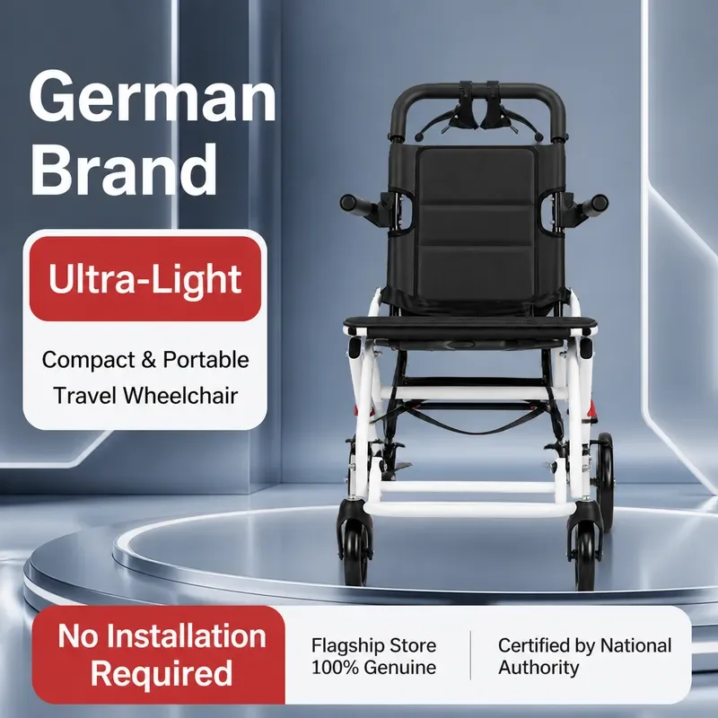 Folding Lightweight Wheelchair for Elderly Portable Hand Push Scooter Assisted Walking Special Travel Aid
