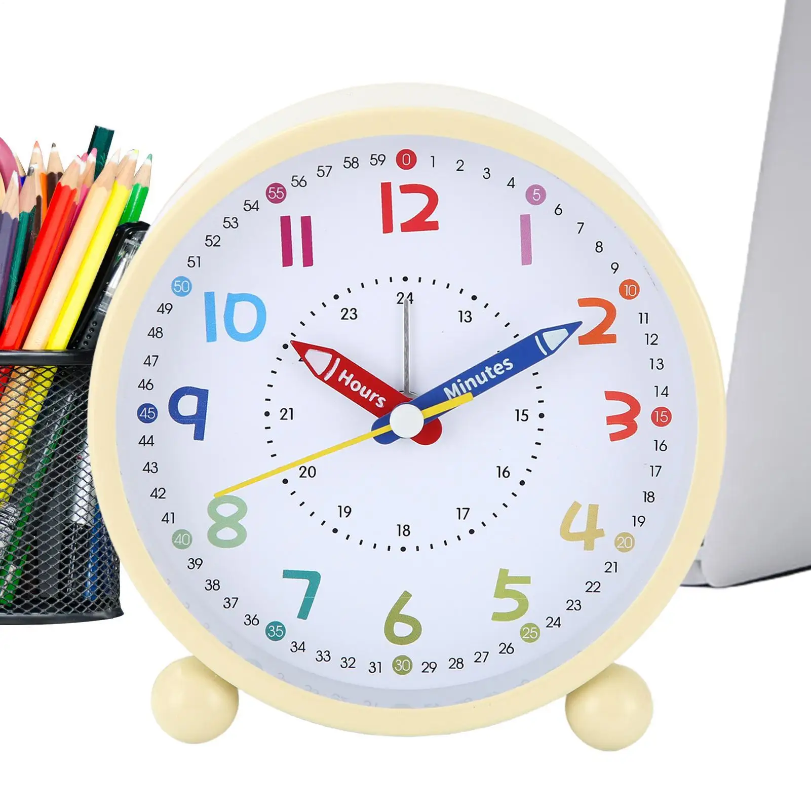 Learning Clock for Kids Educational Quiet Tools with Night Light Analog Clock for Kids for Bedrooms Home Class Nursery Preschool