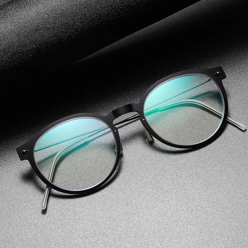 Women's Eyeglasses with Frame Round Denmark Linde 6603 Titanium No Screw Korea Glasses Frames Optical Ultra-light Business