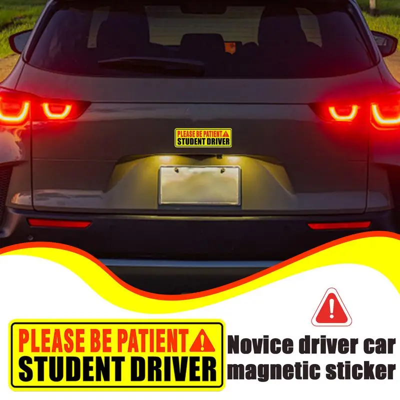 Tanda Driver untuk mobil reflektif baru belajar Magnet peringatan dapat digunakan kembali stiker Bumper Driver Rookie yang dapat dilepas untuk mobil