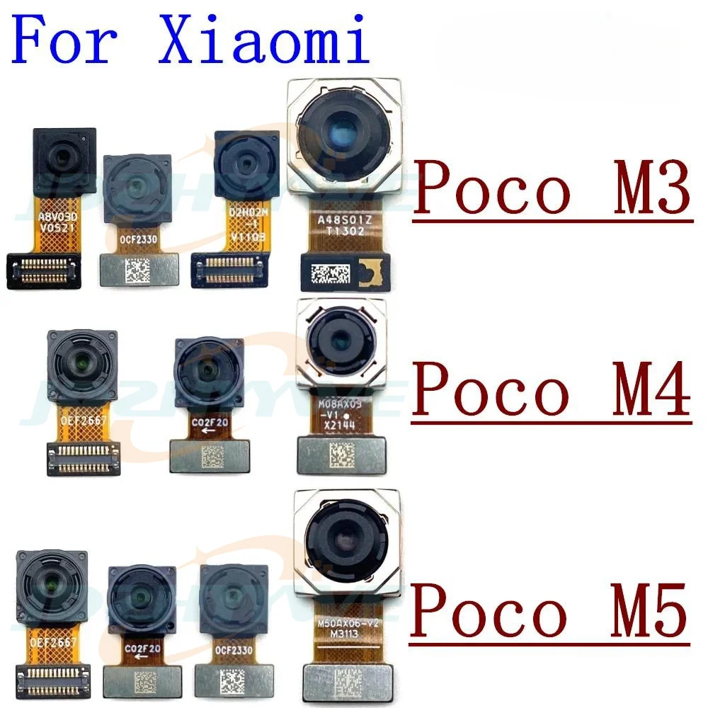 Rear Front Camera For Xiaomi Poco M3 M4 M5 Frontal Selfie Facing Main Back Wide Camera Module Flex Cable Parts