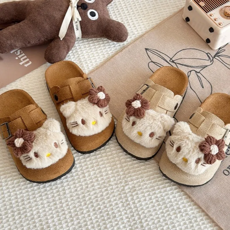 

Модные повседневные полутапочки для девочек, весна 2024, новые нескользящие детские удобные сандалии без шнуровки с мягкой подошвой и мультяшным дизайном