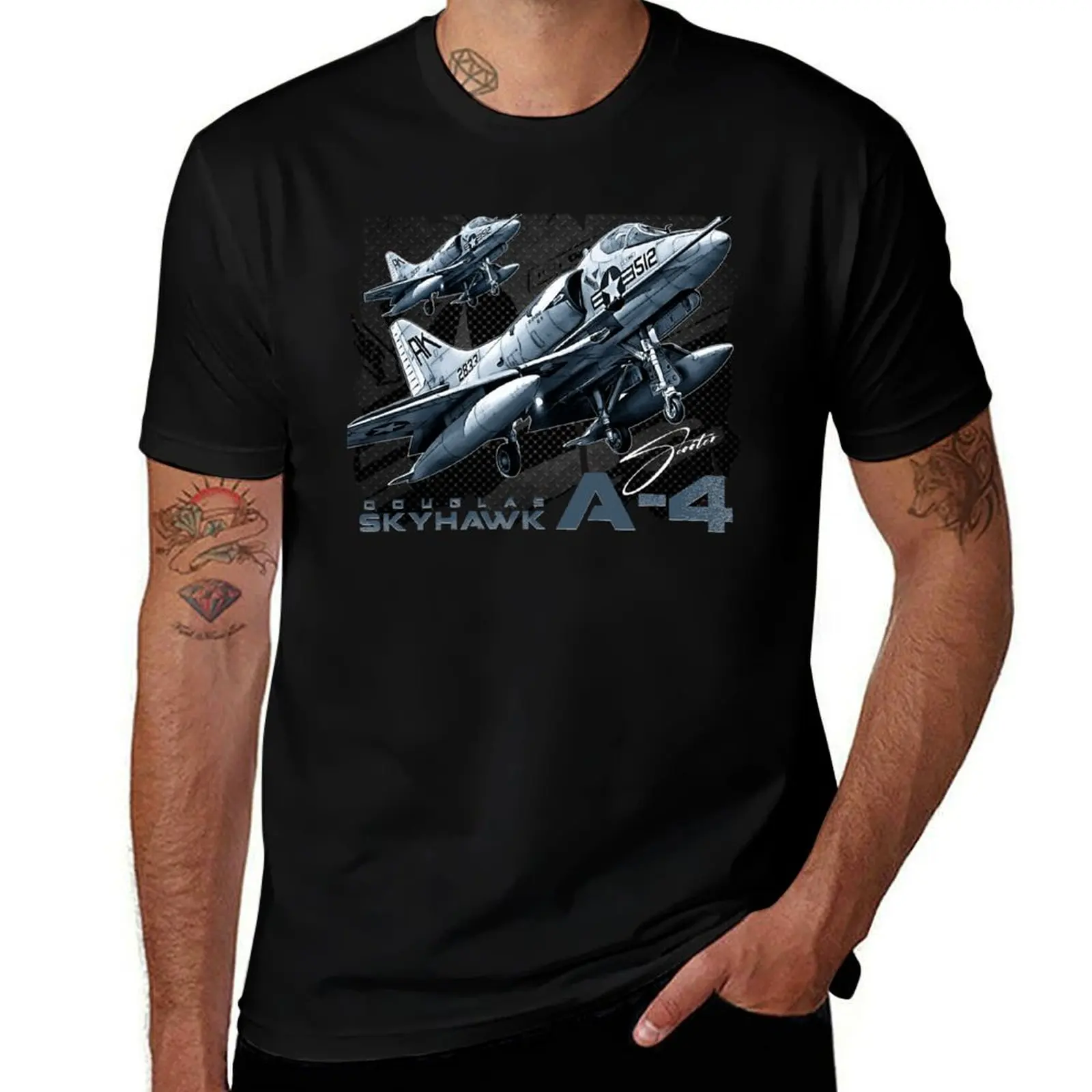Douglas A-4 Skyhawk Subsonic Carrier Us Navy Vintage Attack Aircraft T-Shirt Street Fashion Casual Tee Shirt T-Shirt