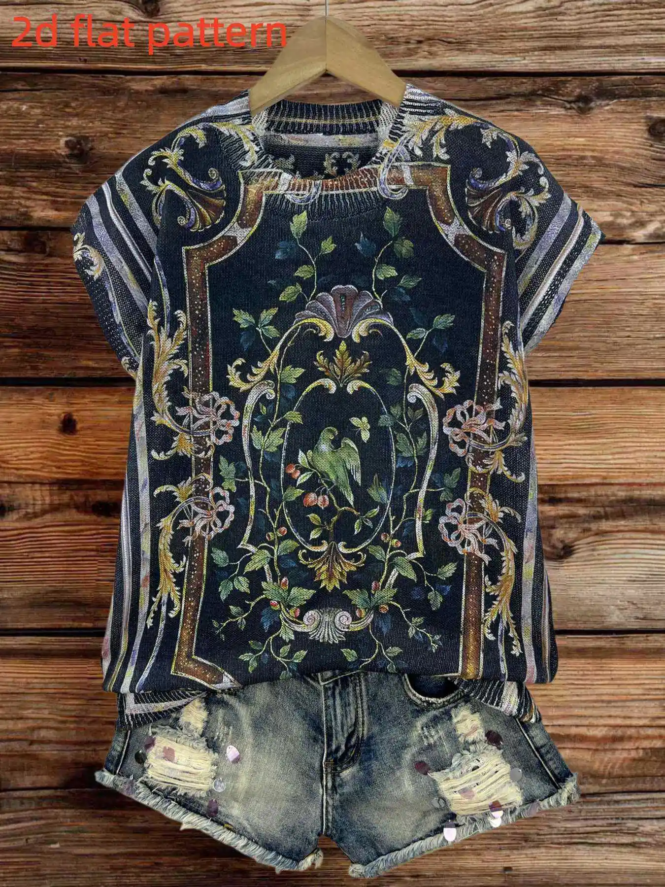Diseño Estampado - Top de Mujer sin Mangas con Cuello Redondo, Estampado Digital Plano, Moda Primavera/Verano, Ropa de Mujer Moderna