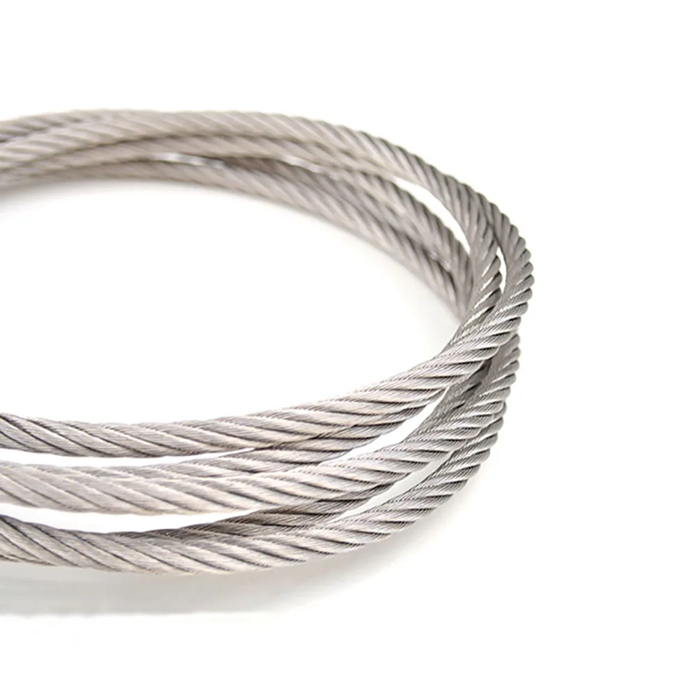 1/5/10Meter Stainless Steel Wire Rope Cable Diameter 1mm - 5mm A2 304 Wire Rope 7x19