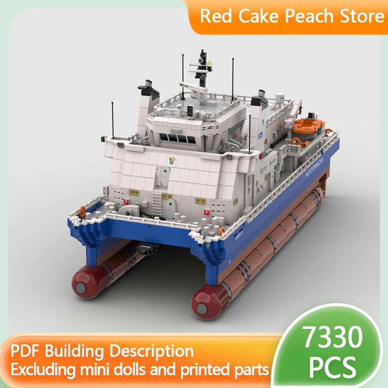 Military Boat Model MOC Building Bricks German Cruiser Catamaran Modular Technology Gifts Holiday Assemble Children Toys Suit