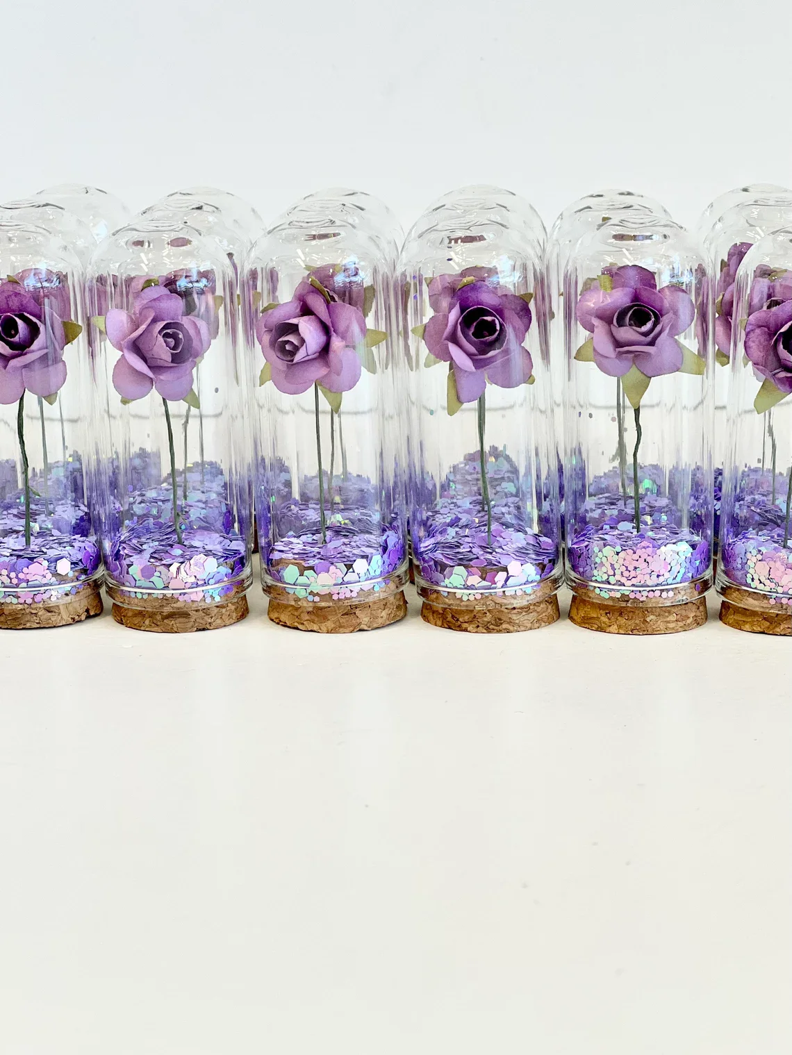 Lilac Wedding Favors for Guests, Beauty and the Best Party Favors, Glass Cloche Rose Dome, Bulk Wholesale Favors Souvenirs Promo