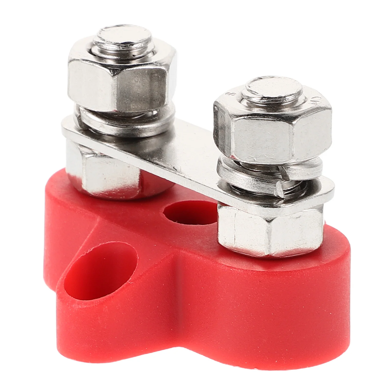 

Heavy Duty Car Terminal Block 48V Metal Dual Studs Red Automotive Power Distribution Block For Trucks Rvs Yachts With