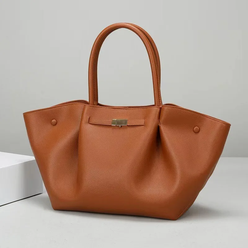 Y2K المرأة ريترو موضة بولي Leather الجلود الجناح حقيبة يد سعة كبيرة حقيبة حمل حقيبة يد نمط الليتشي