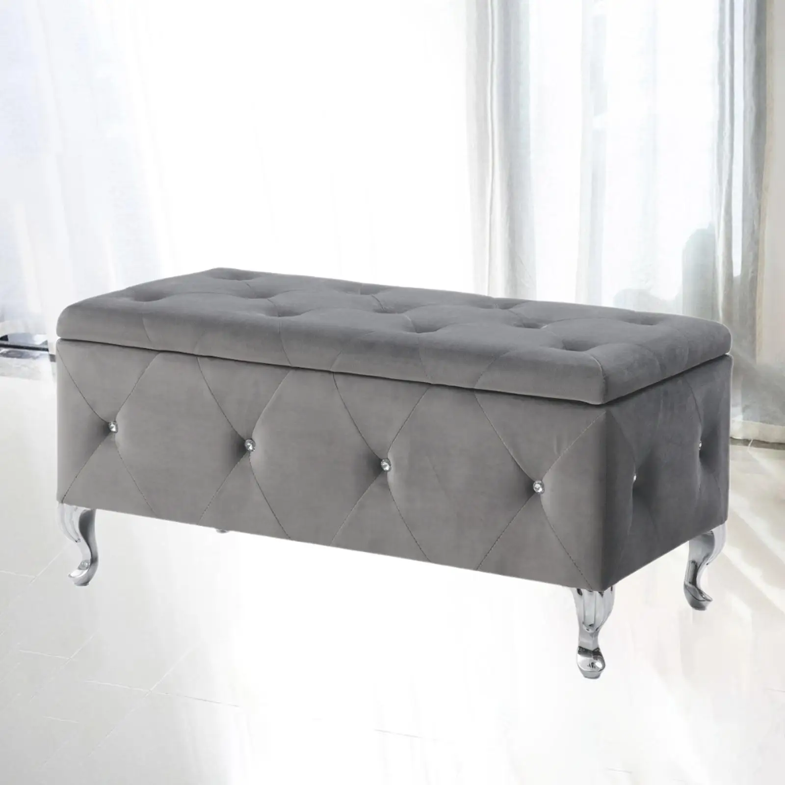 Storage Ottoman Bench Organizer 38 Inches for Hallway Living Room Entryway