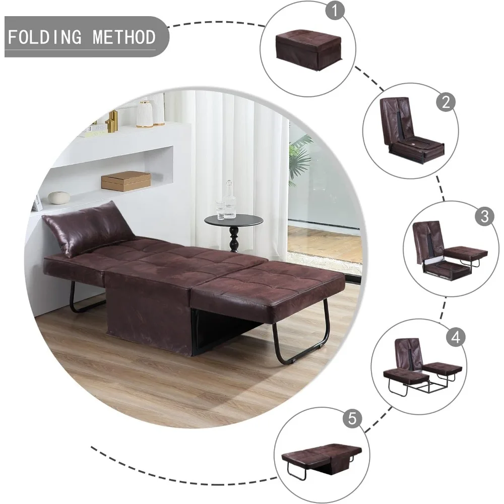 أريكة سرير، سرير أريكة من الكتان العثماني قابل للطي متعدد الوظائف 4 في 1 مع مسند ظهر قابل للتعديل وكرسي حديث قابل للتحويل fo #6