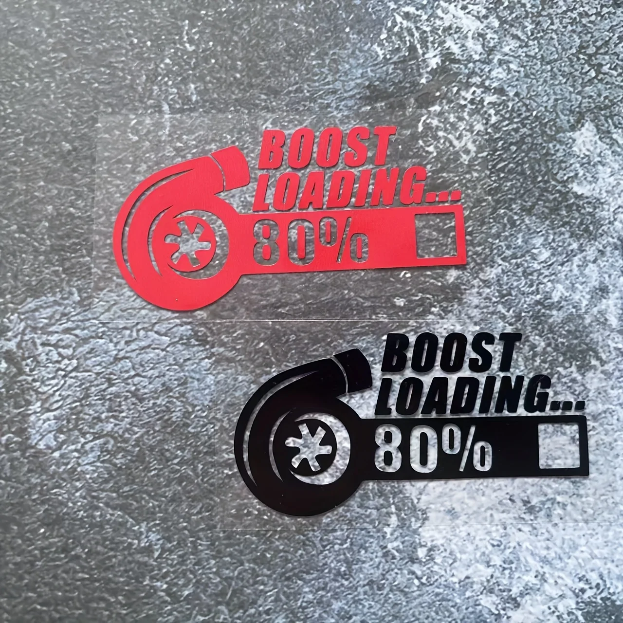 Turbo Boost Loading Multi-Color Vinyl Car Sticker, Waterproof Decal for Tuning, Motorcycle, Black White Red Decor