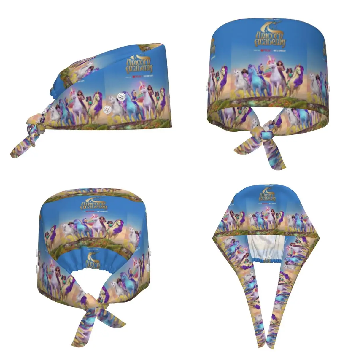 Unicorn Academy Scrub Hat Doctor Working Surgical Cap Men Women Adjustable Nursing Caps for Dentist