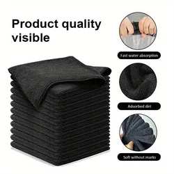 5PCS microfiber warp knitted black towel car towel household kitchen cleaning towel salon dry hair hand towel 25CM