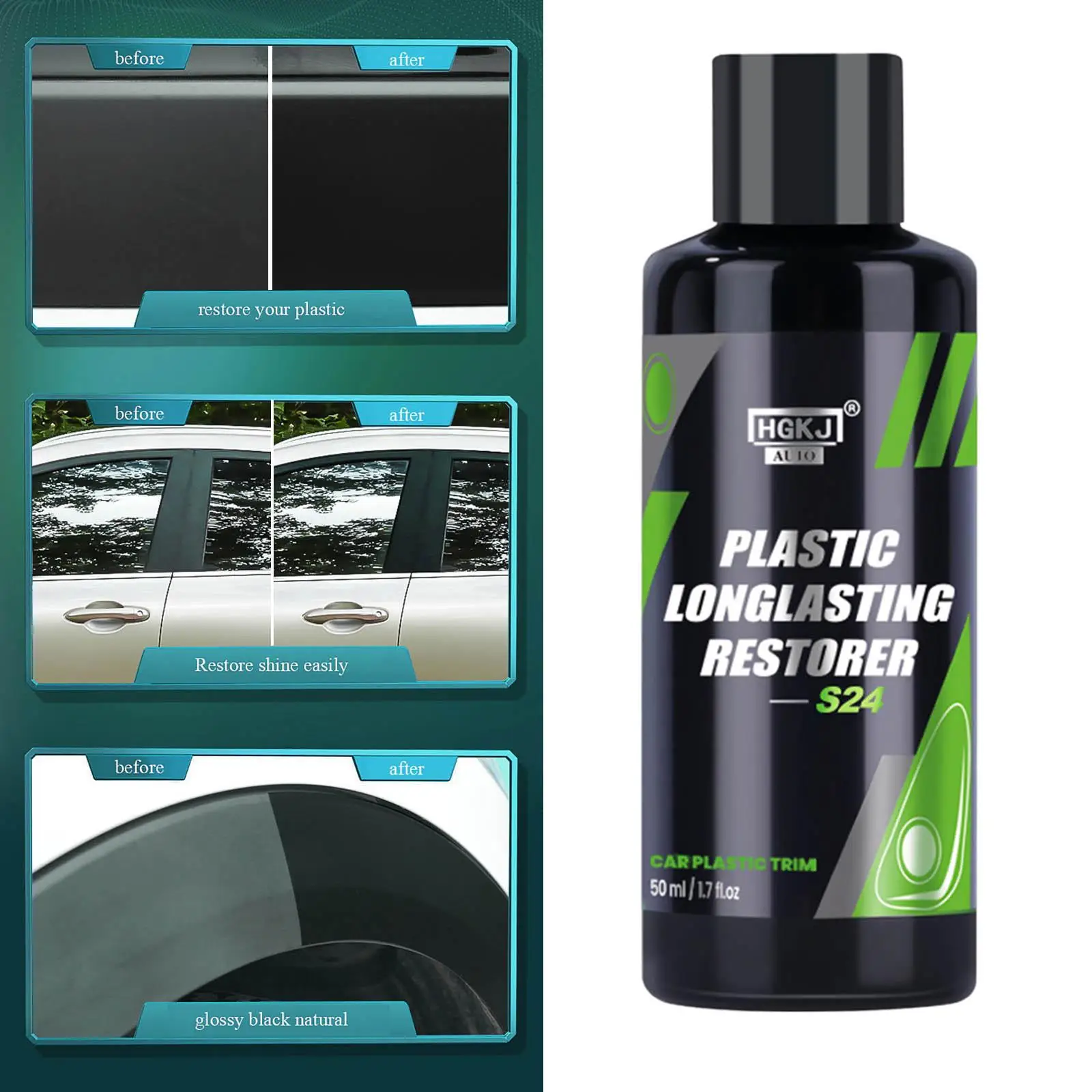 S24 Plastic Restorer Spray Long Lasting Trim Liquid Coating Fit for Plastic Parts Panel Refurbish Agent Car Restorer Cream