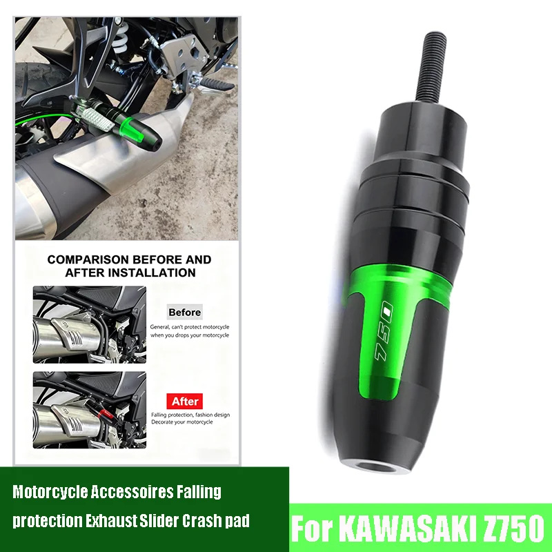 

New Fit For KAWASAKI Z750 Z 750 Z750S Z750R Motorcycle Accessories CNC Aluminum Frame Crash Pads Exhaust Sliders Protector