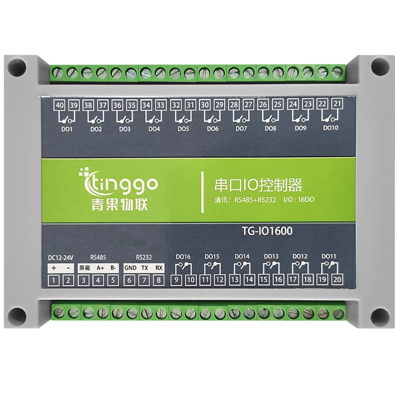 

16 Channel Serial Port Relay 232/485 Switch Value Acquisition Input/output Industrial Control Modbus Optocoupler