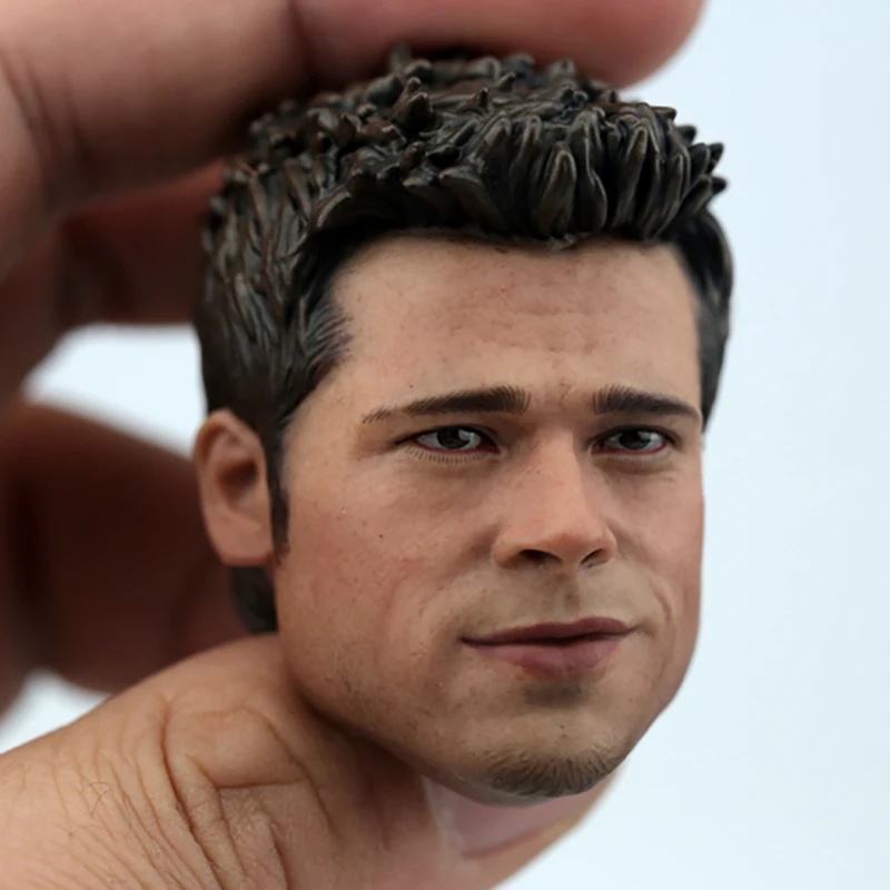 1/6 Young Brad Pitt Head Sculpt PVC Male Soldier Head Carving Model Fit 12'' Soldier Action Figure Body Dolls