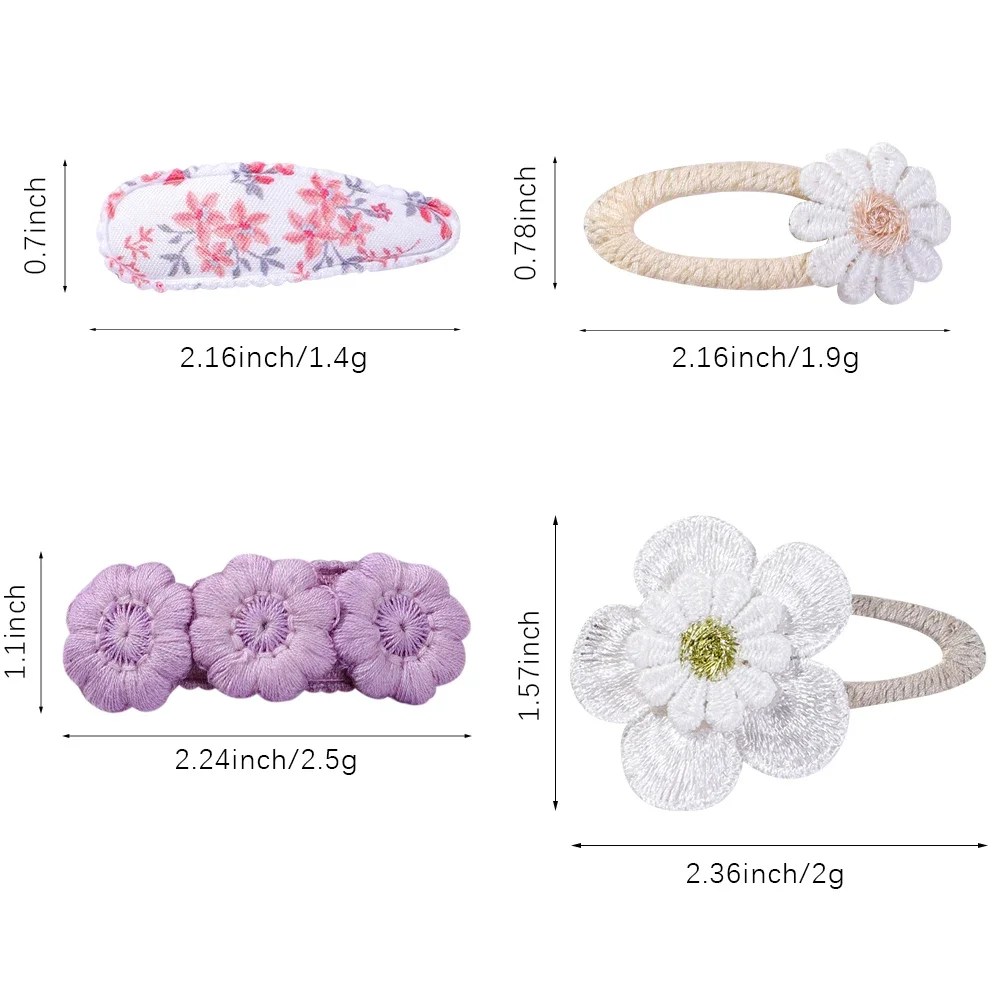 5Pcs/Set Mini Baby Girl Cute  HairClip Print Cotton Alloy Hairclip for Toddler Girl Lovely Kid Headwear Baby Hair Accessories