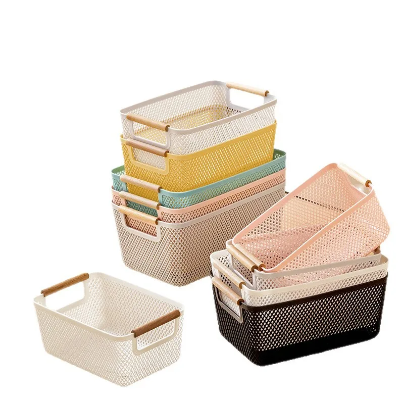 

LTT desktop storage basket snacks sundries plastic storage basket bathroom storage basket