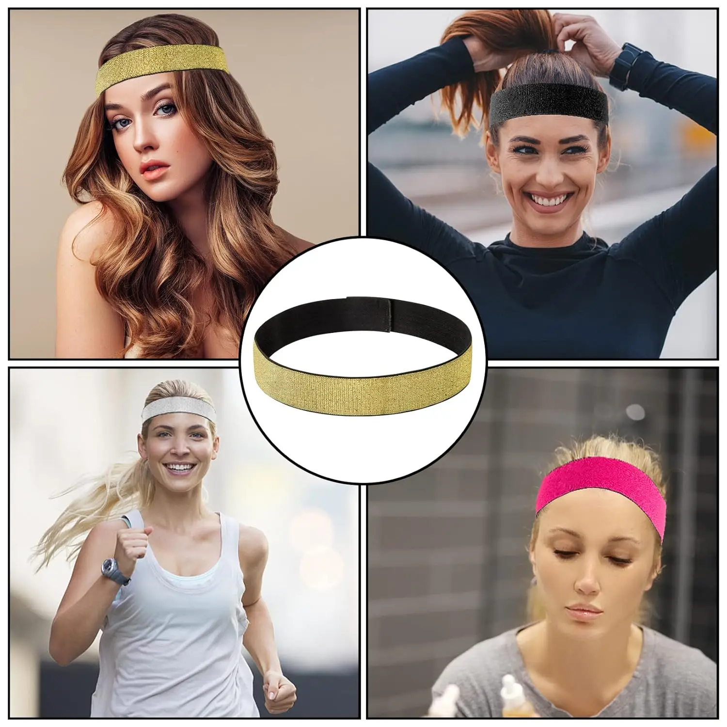 5 قطع من الأربطة المرنة للشعر المستعار، أربطة ذوبان حافة شعر مستعار أمامي قابلة للتعديل للنساء، بدون إبزيم سحري متعدد الألوان لعيد الميلاد /*. .