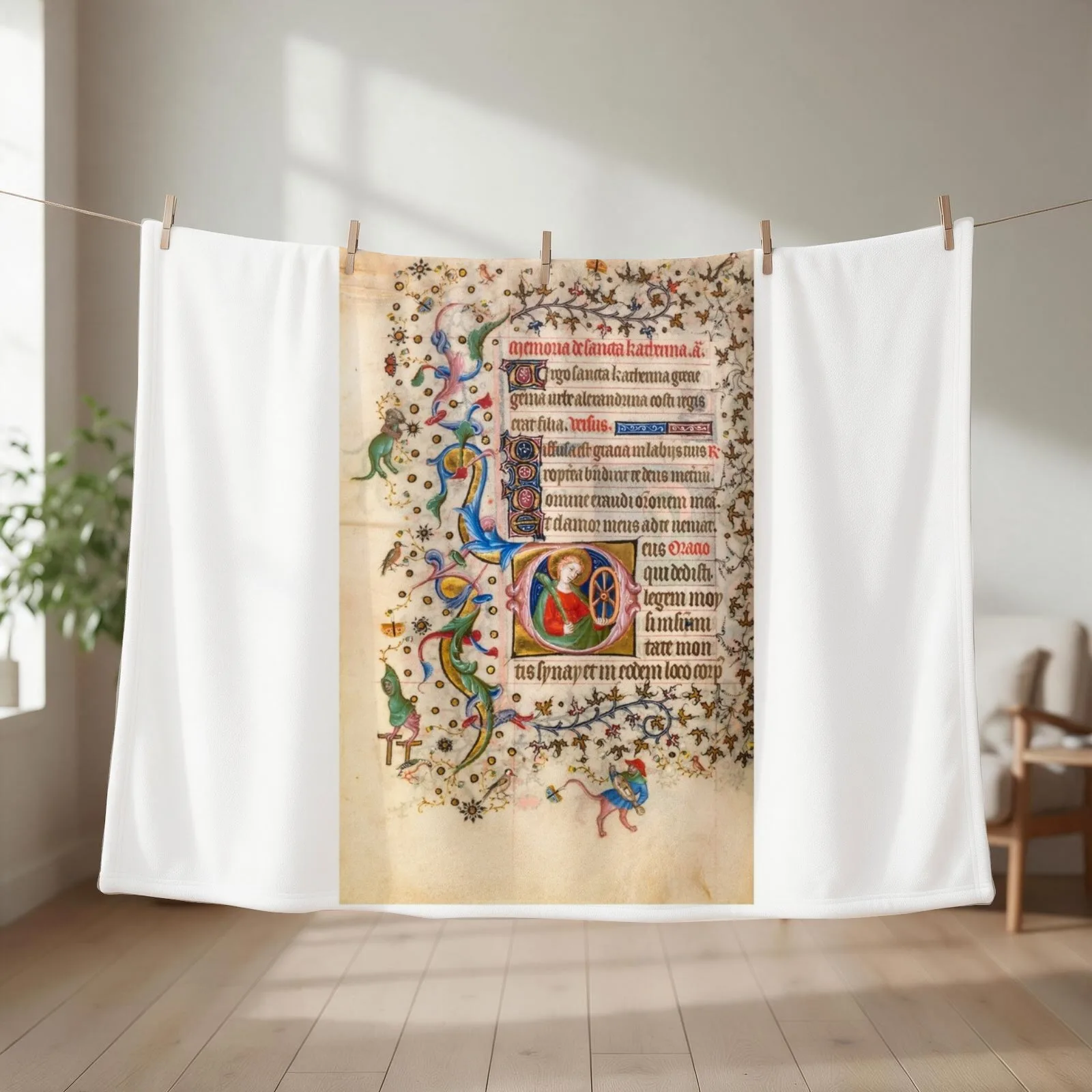 Luminous Book of Hours Throw Blanket Moving Sofa Quilt Travel christmas decoration Blankets