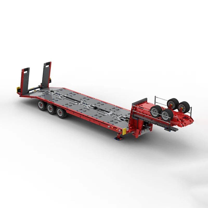 1293pcs MOC Low Loader Semitrailer PoweredUp PowerFunctions Technical Model Building Blocks Architecture Toy Christmas Gifts