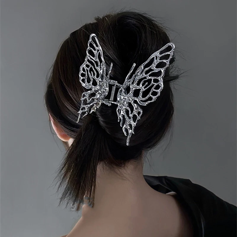 Butterfly Hairpin Metal Shark Clip For Women New Hair Accessories Versatile Crab Hair Clip Realistic Hair Clips For Hair