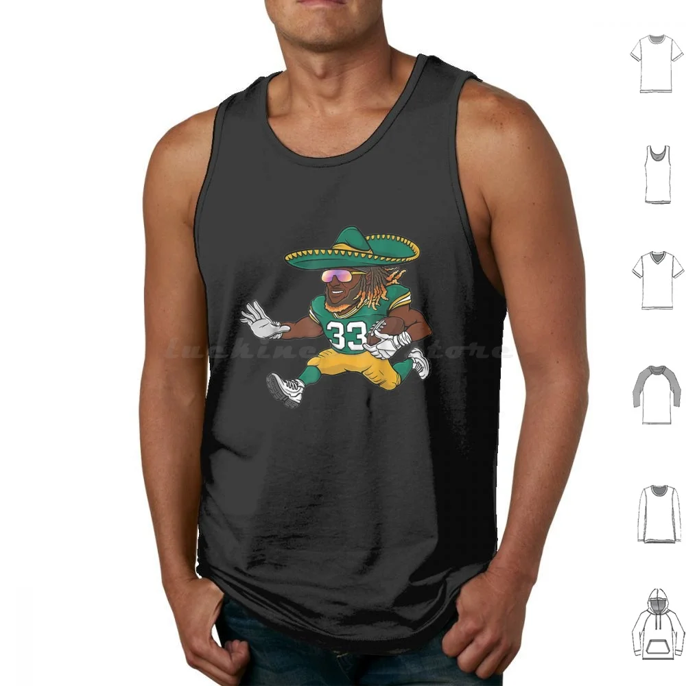 Aaron Jones Greenn Tank Tops Print Cotton Aaron Jones Greenn