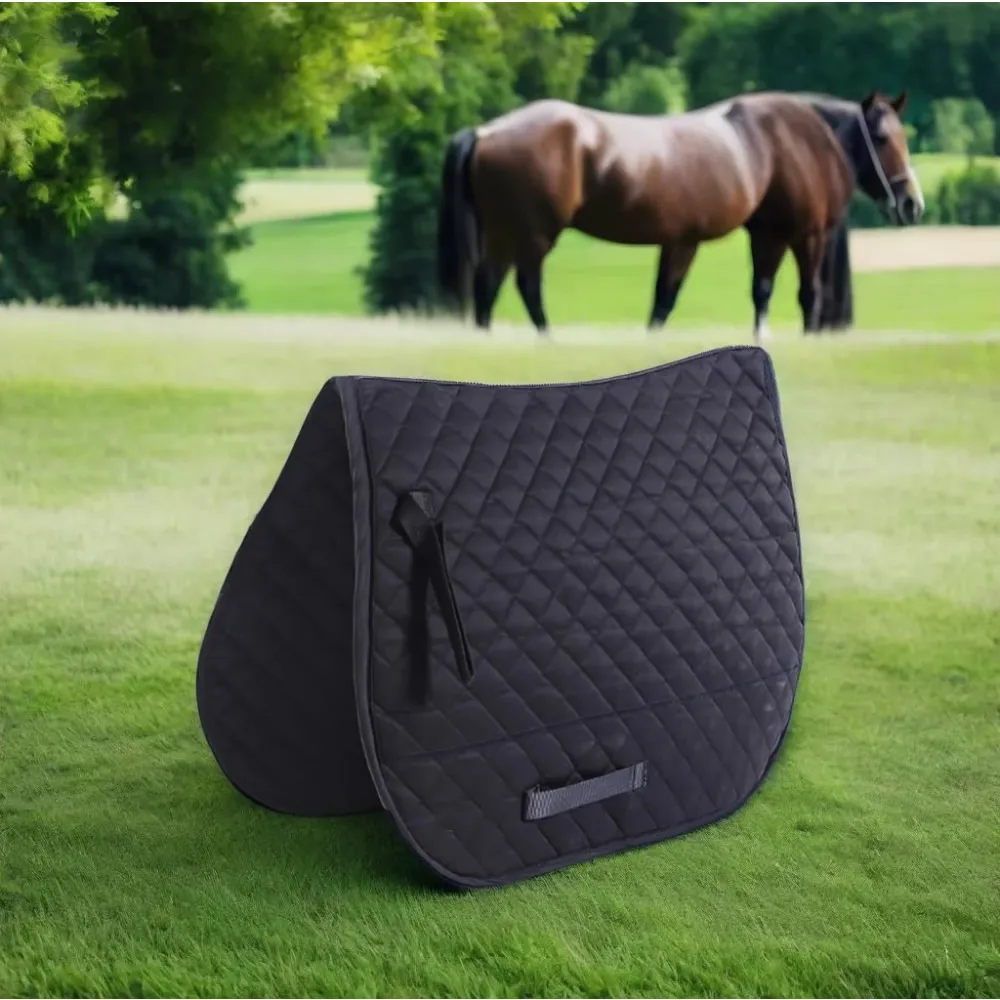 

Customized Logo Equestrian Saddle Pad For Jumping Dressage Polycotton Fabric Lining Cotton Polyester For Horse Riding Jumping