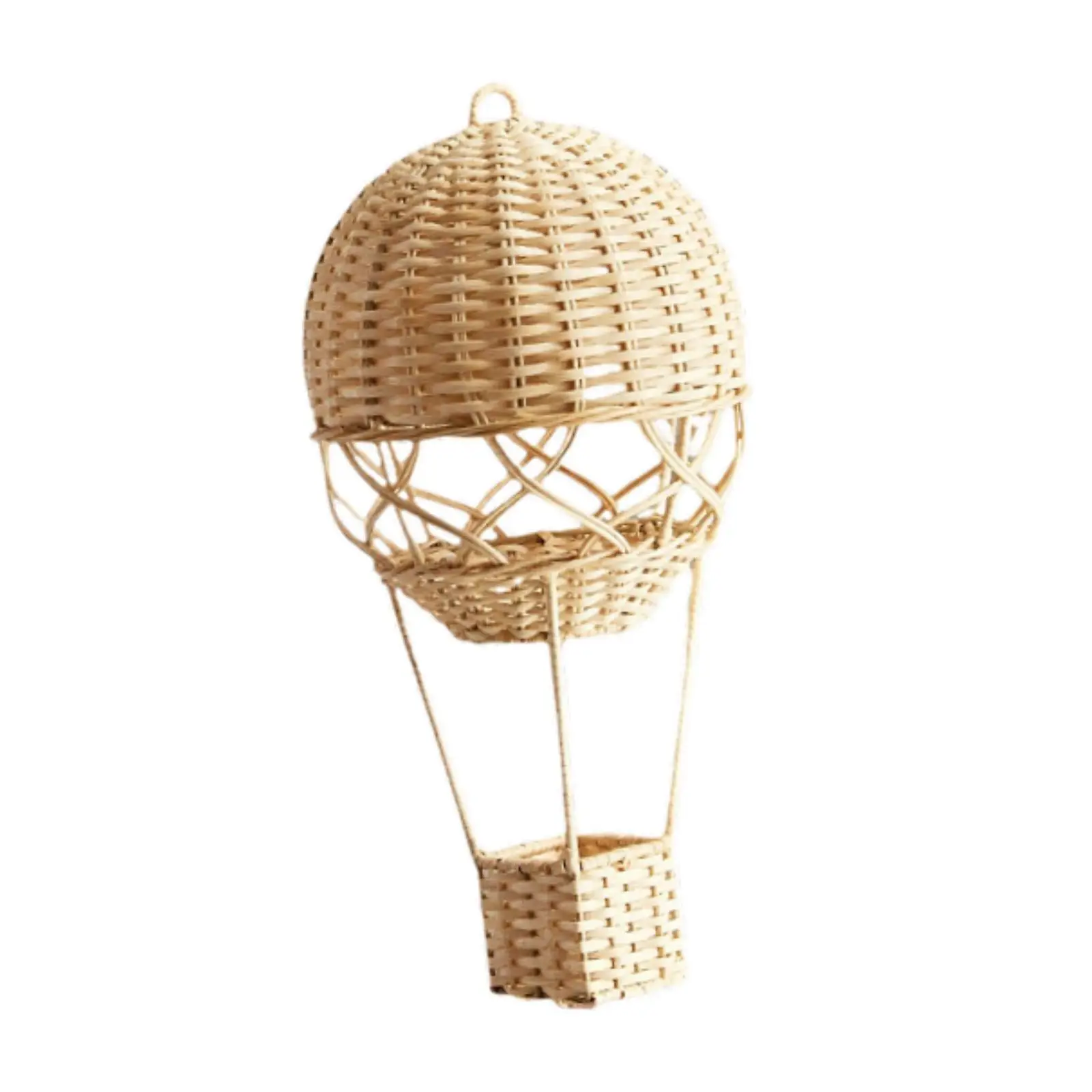 Handcrafted Rattan Hot Air Balloon Pendant Art Backdrop for Kids Bedroom Living Room Decor