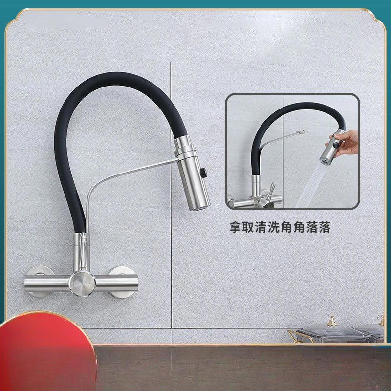 Bathroom Accessories, Kitchen Stainless Steel Telescopic Rotatable Hot and Cold Washing Basin Faucet