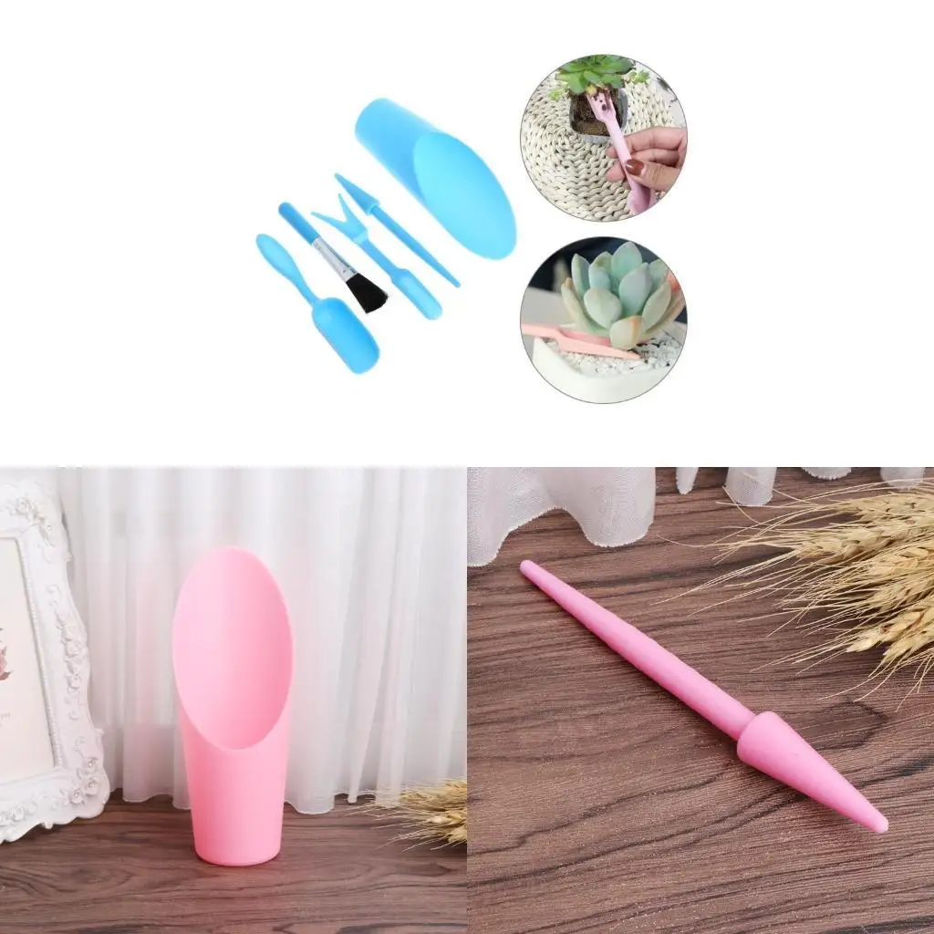 37ME 5Pcs Gardening Tools Set Miniature Shovel Brush Widger.Succulent Planting Helper