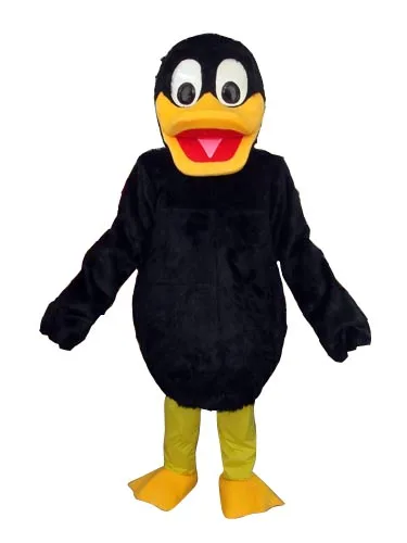 Déguisement de mascotte de canard noir en laine pour adulte, robe d'halloween et de noël, accessoires complets, nouvelle collection