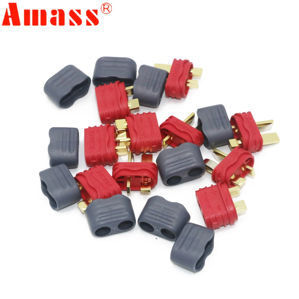 50pair Amass T Plug Deans Female Male Connectors 2 Pin Brass Bullet with Sheath Cover T-Plug For Lipo Batteries RC Model Parts - Image 3