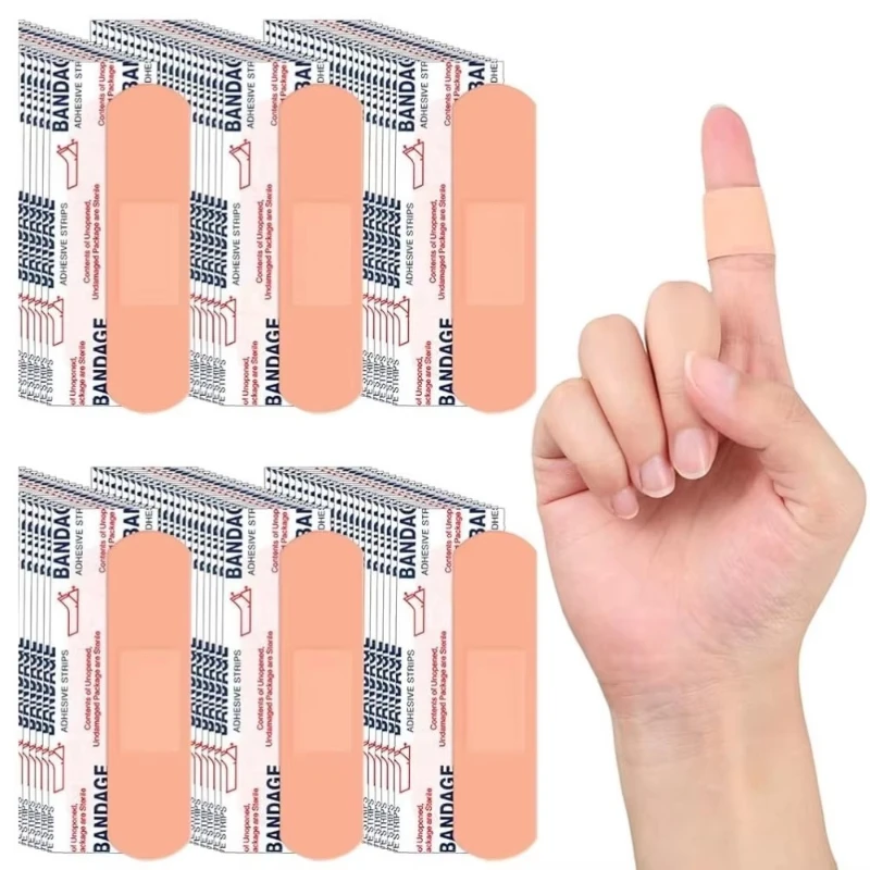 50/100/200/300Pcs Flexible Fabric Adhesive Bandages Breathable Bandages Band Aid For Finger Wound Family First Aid Skin Wrap