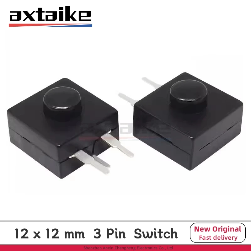

10PCS 213WD 12×12mm Headlamp Flashlight Head Light Side Switch 30VDC 1A 3Pin Straight Feet Push Button Switch ON-OFF-ON 12*12mm