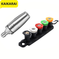 Stainless Steel 360° Rotating Turbine Nozzle with 1/4-inch Quick-Connect Coupling for High-Pressure Cleaner Floor Cleaning