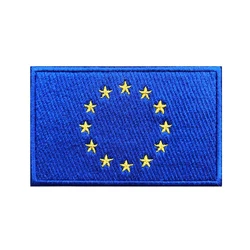 1PC EU Flag Patches Armband Embroidered Patch Hook & Loop Or Iron On Embroidery  Badge Military Stripe