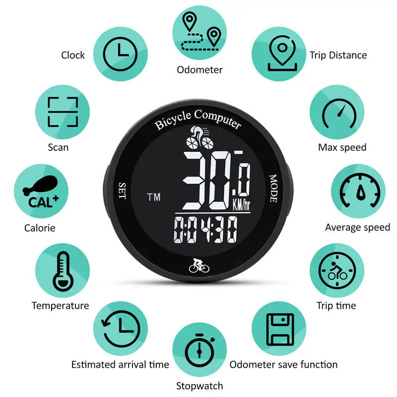Bicycle Accessories Smart Meter Outdoor Road Bike Backlight Speedometer Waterproof Cycling Meter Mountain Bike Odometer