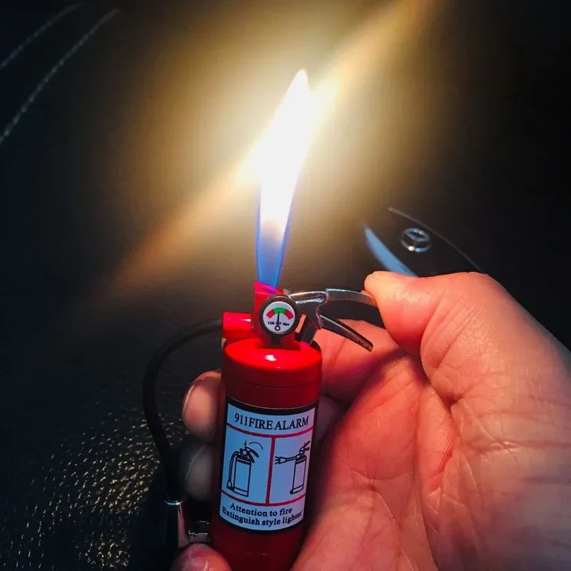 Fire Extinguisher Torch Lighter Metal Flash Light Free Fire Butane Gas Pipe Lighter Unusual Inflated Cigar Cigarette Lighter