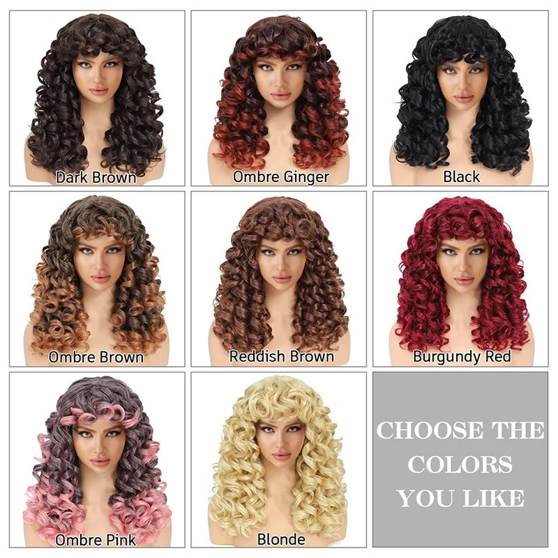 Women's Wig Made of Synthetic High-temperature Fiber, Rose Net Cap Small Curly Hair Cover, Personalized Hairstyle