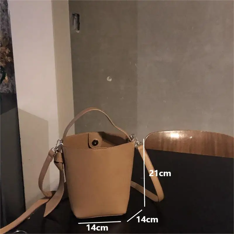 Causal Large Capacity Crossbody Bags Versatile High Quality Bucket Tote Bags For Women Korean Fashion Classic PU Leather Handbag