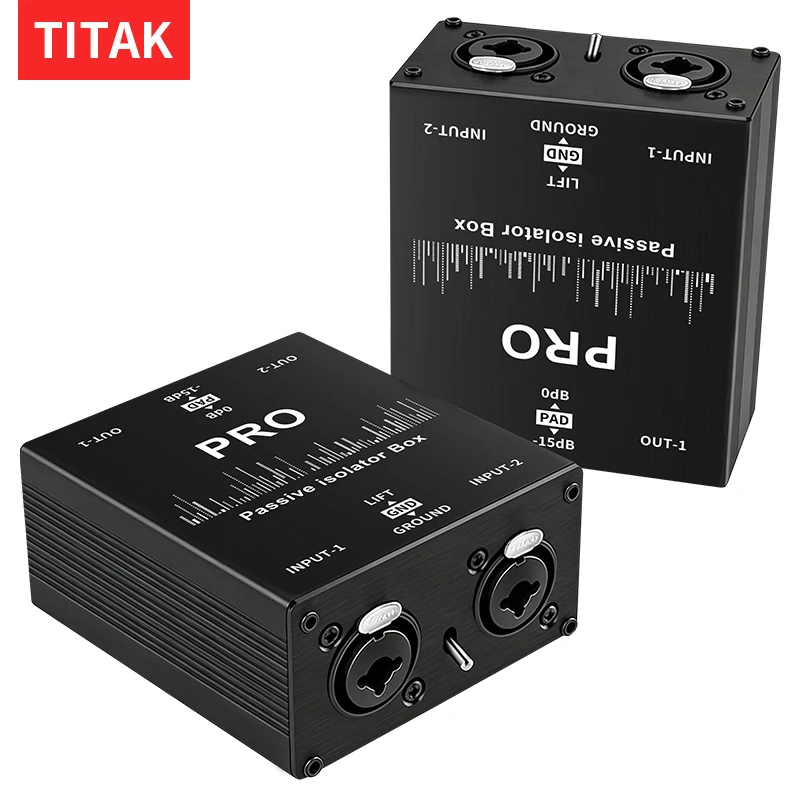 XLR 6.35mm Common Ground Filter Permalloy Audio Isolator Current Noise Eliminator for Microphone Mixer Live Broadcast System