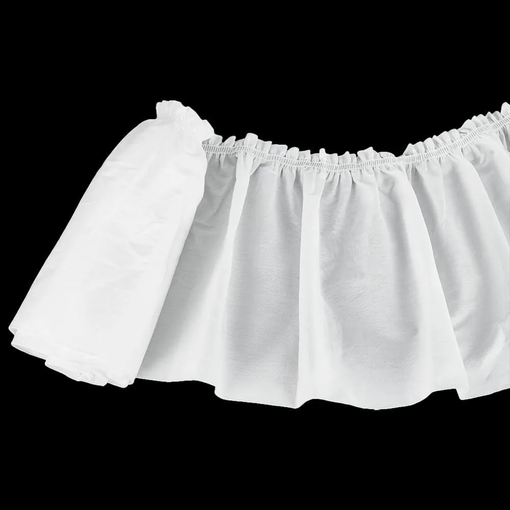 Cotton Pleated Lace Trim Ribbon Ruffled Trimming for Wedding Dress Decoration White 9-3/4 inch(249mm) 2 yards/set