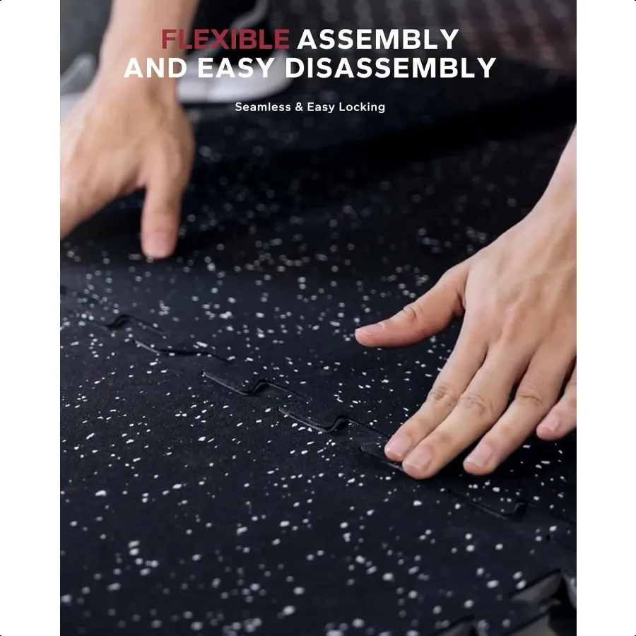 0.56인치 두께 12개 48평방피트 운동기구 매트 고밀도 고무 상단 EVA 폼 인터로킹 매트 24x24인치 타일 헤비듀티